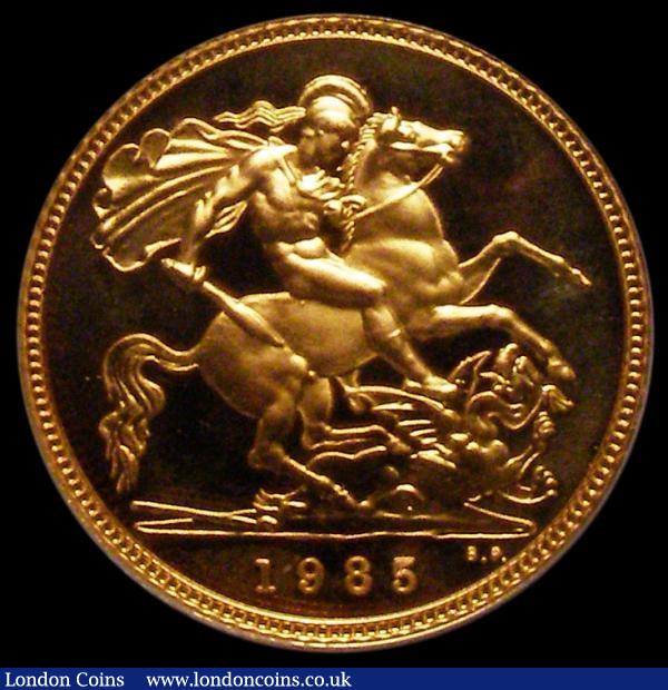 Half Sovereign 1985 Proof S.SB2 (previously S.4276) FDC retaining practically full mint brilliance, in an LCGS holder and graded LCGS 96 : English Coins : Auction 161 : Lot 1657