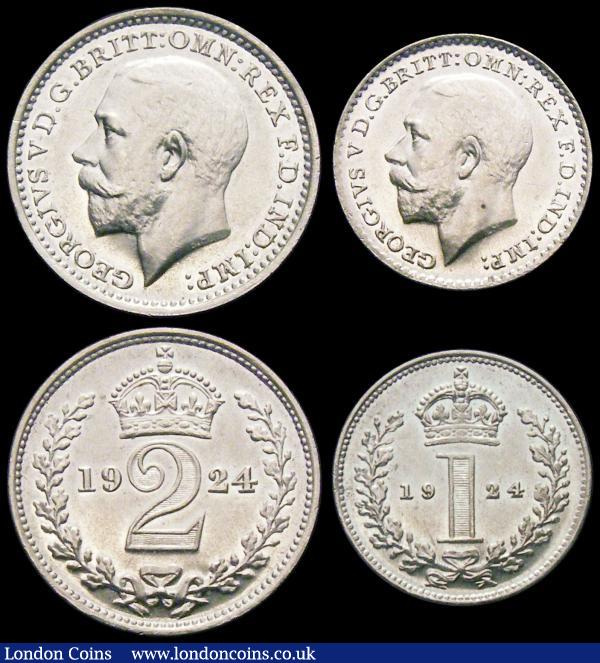 Maundy Set 1924 ESC 2541, Bull 3984 UNC the Fourpence with a small nick on the portrait, the Penny with some light hairlines : English Coins : Auction 161 : Lot 1790