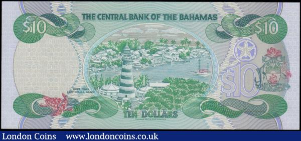 Bahamas Central Bank 10 Dollars dated 1996 series T382754, signed James H. Smith, portrait Queen Elizabeth II at right, scarce date, (Pick59), Uncirculated : World Banknotes : Auction 161 : Lot 191