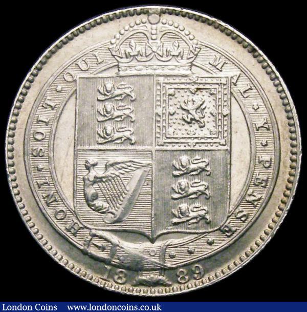 Shilling 1889 Large Jubilee Head ESC 1354, Bull 3141, Davies 986 dies 2D EF : English Coins : Auction 161 : Lot 2898