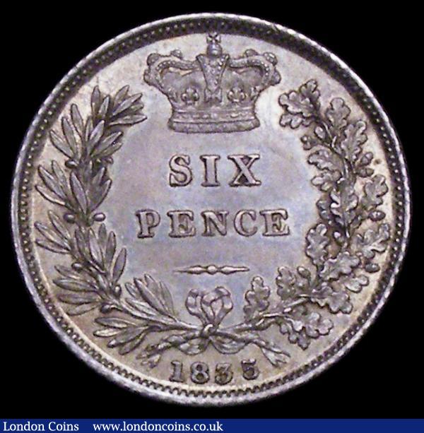 Sixpence 1835 ESC 1676, Bull 2508 UNC or near so with gold toning : English Coins : Auction 161 : Lot 2905