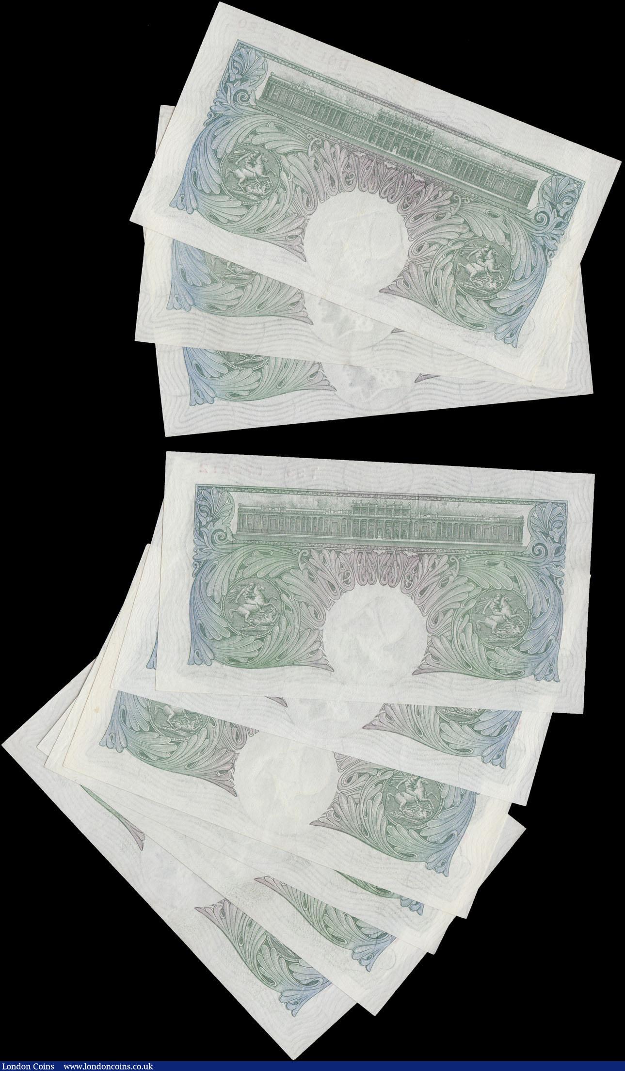 London Coins : A161 : Lot 32 : One Pound (9), Mahon & Catterns, Mahon (3) B212 issued 1928 including 2 first series notes with ...