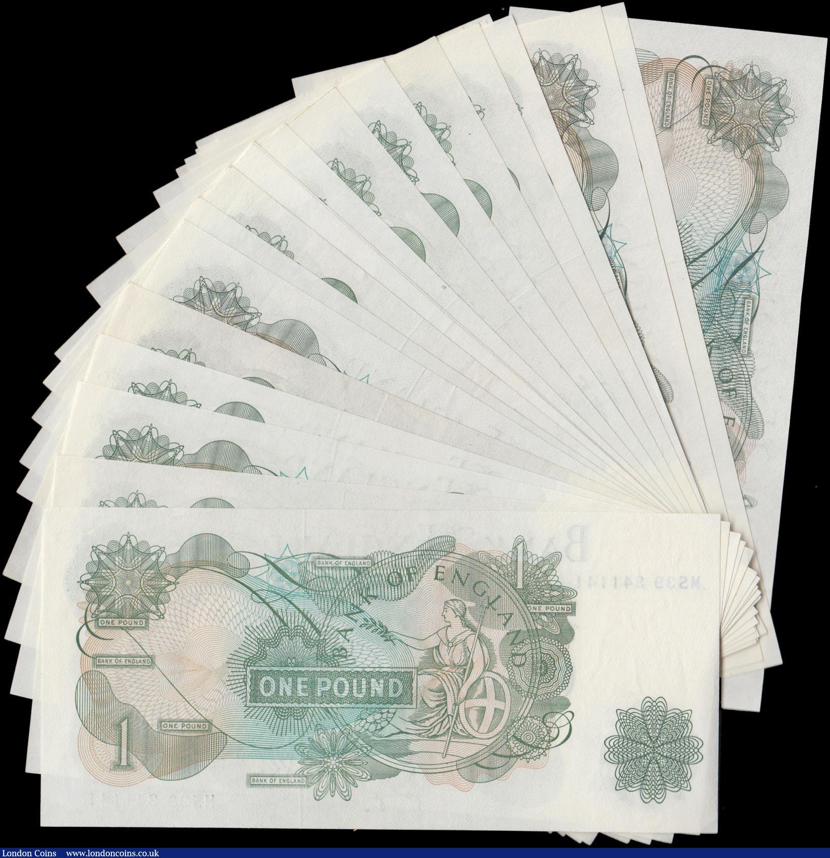 London Coins : A161 : Lot 81 : One Pound (23), O'Brien (4), Hollom (2), Fforde (1) and Page (16), all REPLACEMENT notes in hig...