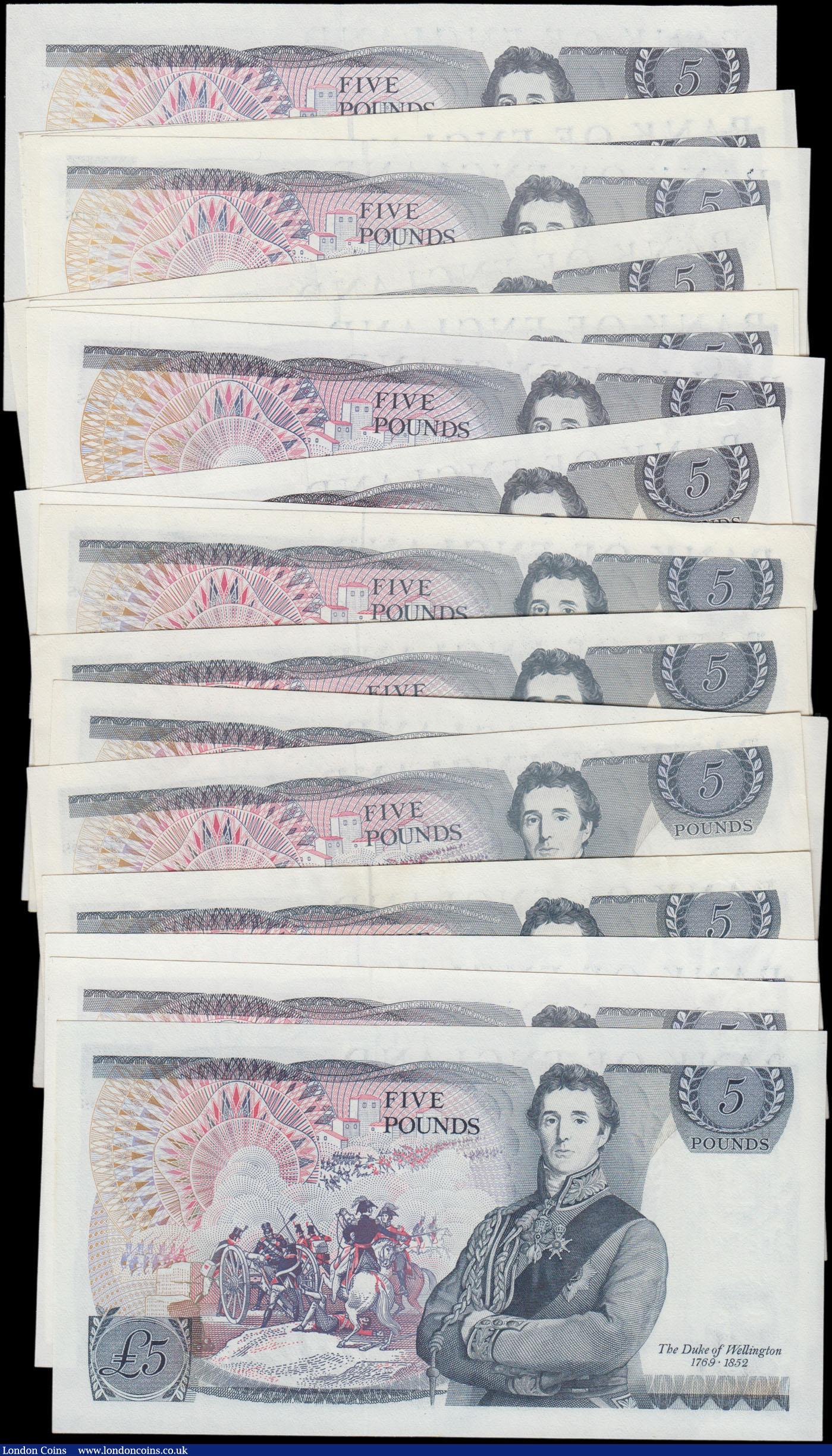 London Coins : A161 : Lot 87 : Five Pounds (18), Page (8), Somerset (3), Gill (7) a mix of high grade notes including consecutive p...