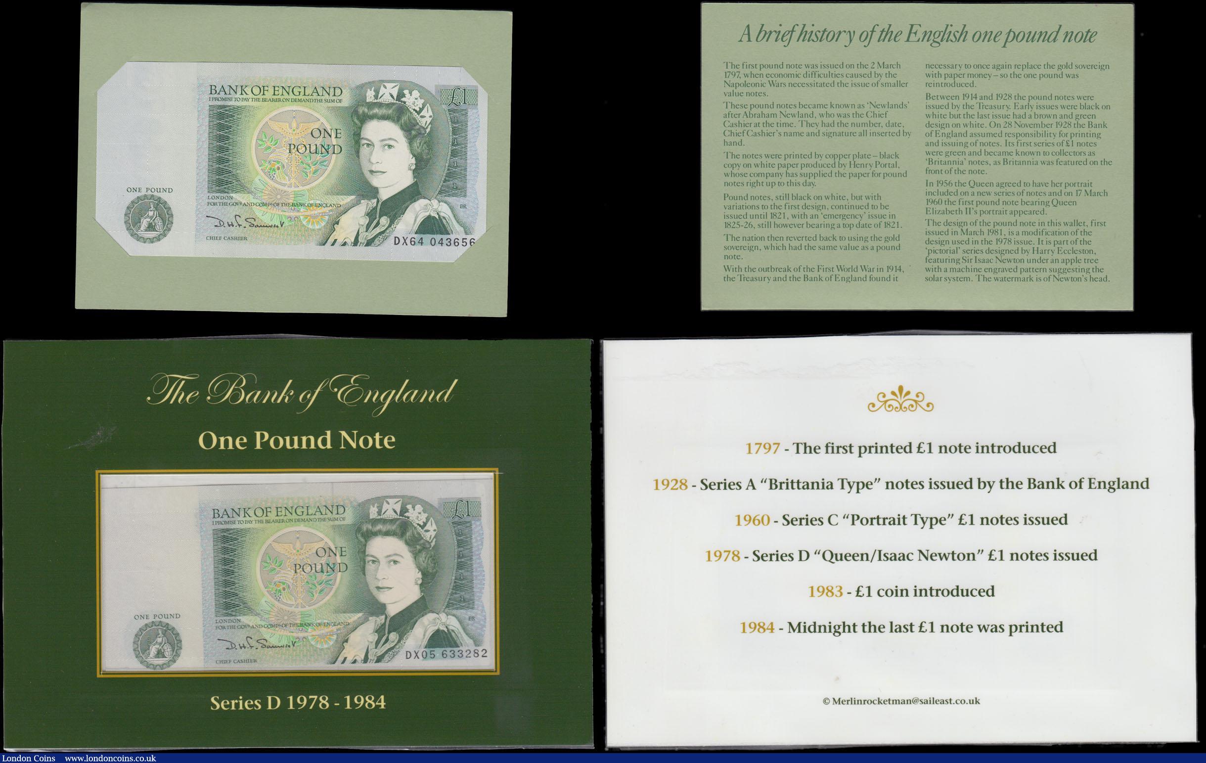 London Coins : A161 : Lot 93 : One Pound Somerset B341 (65) issued 1981, First Run AN01 and Last Run DY21 seen, plus many  consecut...