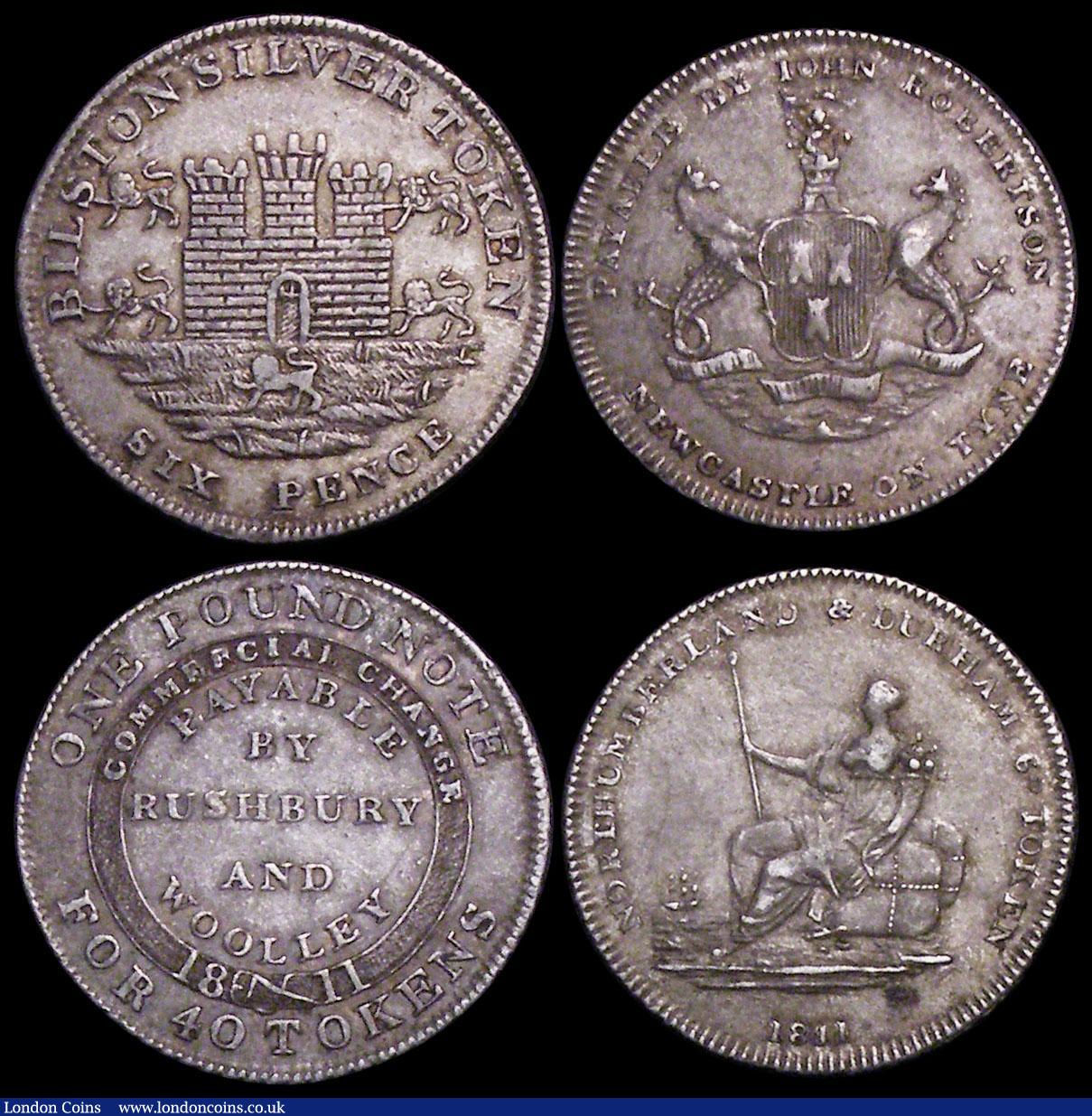 London Coins : A161 : Lot 943 : Sixpences 19th Century (3) Northumberland - Newcastle-upon-Tyne 1811 Northumberland and Durham, John...