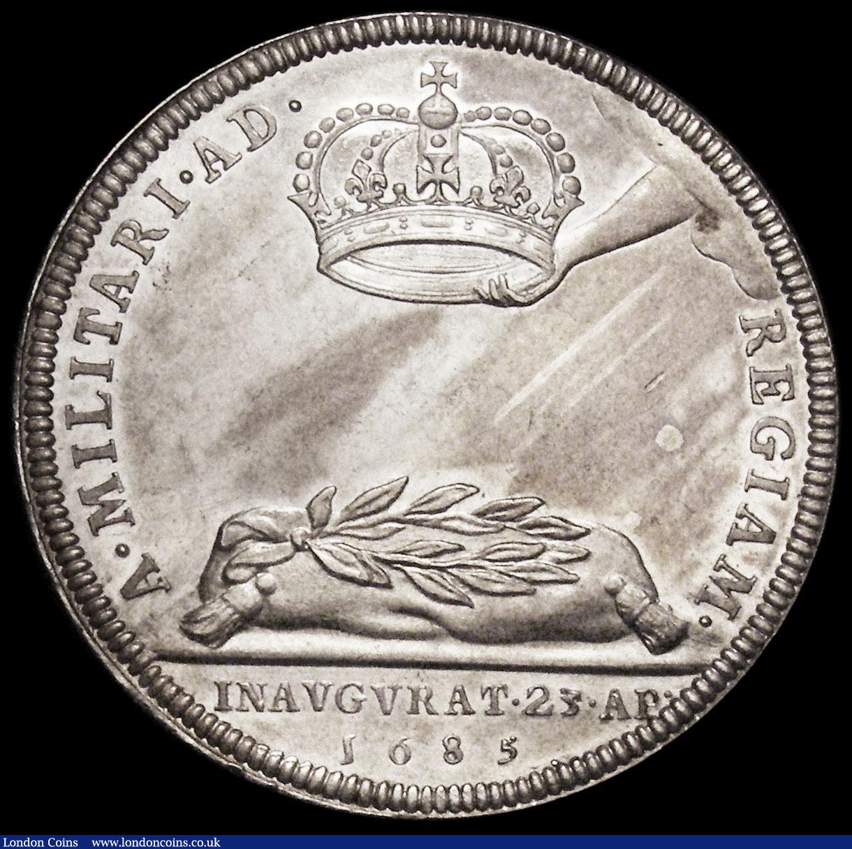 London Coins : A161 : Lot 959 : Coronation of James II 1685 34mm diameter in silver by J.Roettier Eimer 273 The official Coronation ...