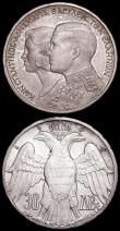 London Coins : A161 : Lot 1078 : Australia Crown 1938 KM#34 GVF the obverse with contact marks, Greece 30 Drachmai 1964 Constantine a...