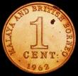 London Coins : A161 : Lot 1268 : Malaya and British North Borneo 1 Cent 1962 VIP Proof KM#6 nFDC with a spot in the reverse field, ot...