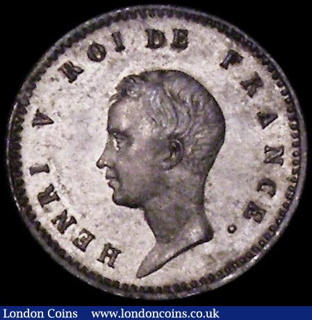 France Quarter Franc 1833 Henry V Pretender Coinage X#22 UNC with attractive old toning : World Coins : Auction 162 : Lot 1162