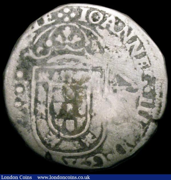 Portugal 500 Reis Countermarked issue, undated (1663) Countermark type III KM#437.3 Countermark and host coin VG : World Coins : Auction 162 : Lot 1263