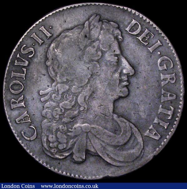 Crown 1673 Third Bust, VICESIMO QVINTO ESC 47, Bull 390 Fine with grey tone : English Coins : Auction 162 : Lot 1709