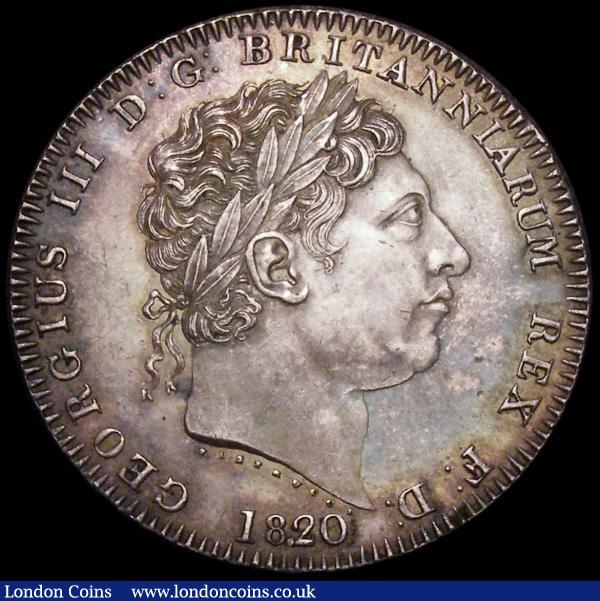 Crown 1820 LX ESC 219, Bull 2016 EF and attractively toned, Ex-Sussex Coin Co.Ltd  : English Coins : Auction 162 : Lot 1728