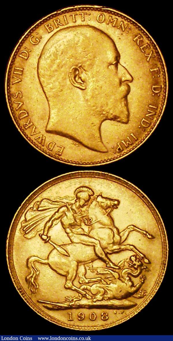 Sovereigns (2) 1908 Marsh 180 GVF, 1910 Marsh 182 VF : English Coins : Auction 162 : Lot 2707