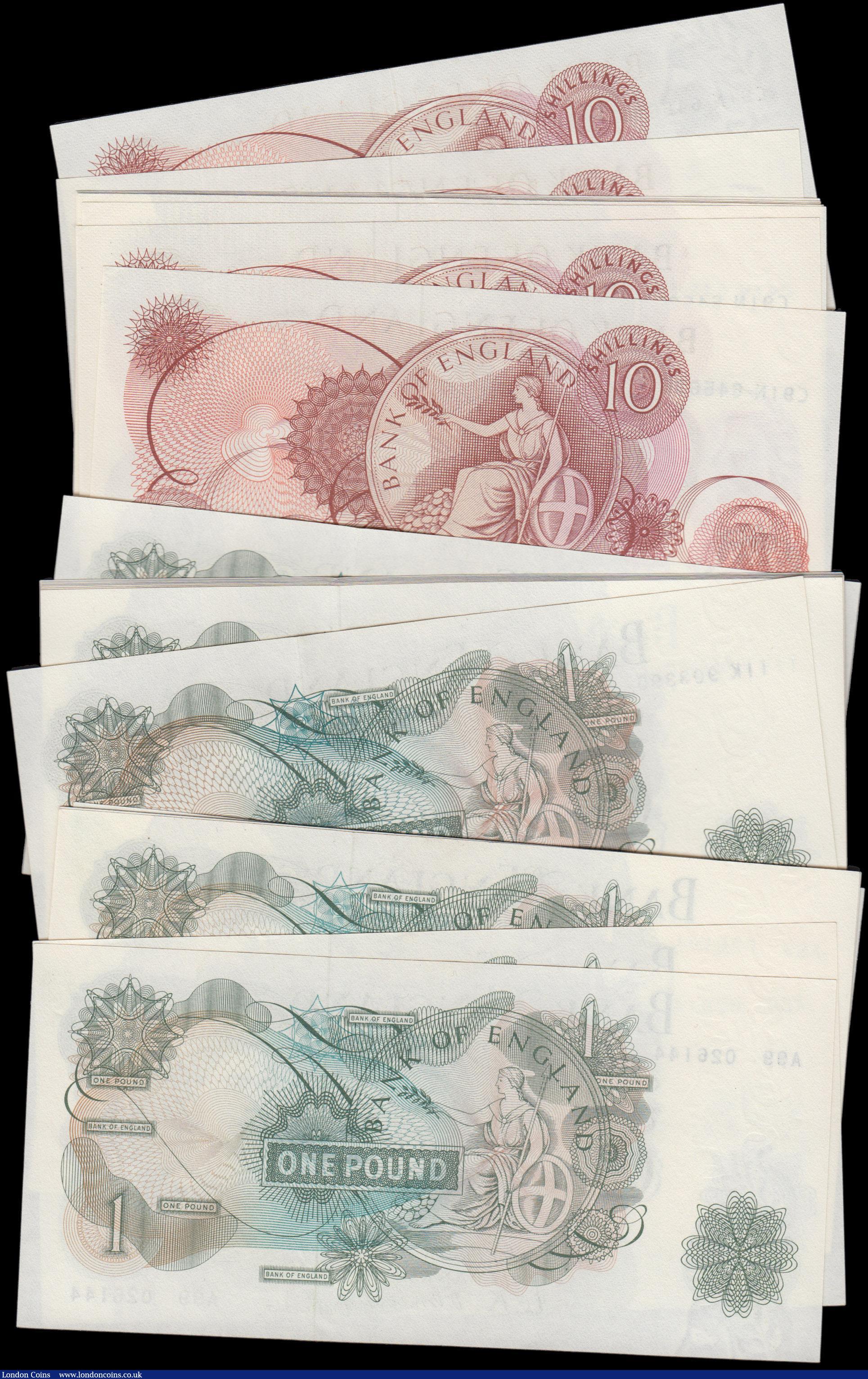 London Coins : A162 : Lot 141 : Bank of England (27), O'Brien 1 Pound (17) B281 & B282, 3 x first series notes with highest...