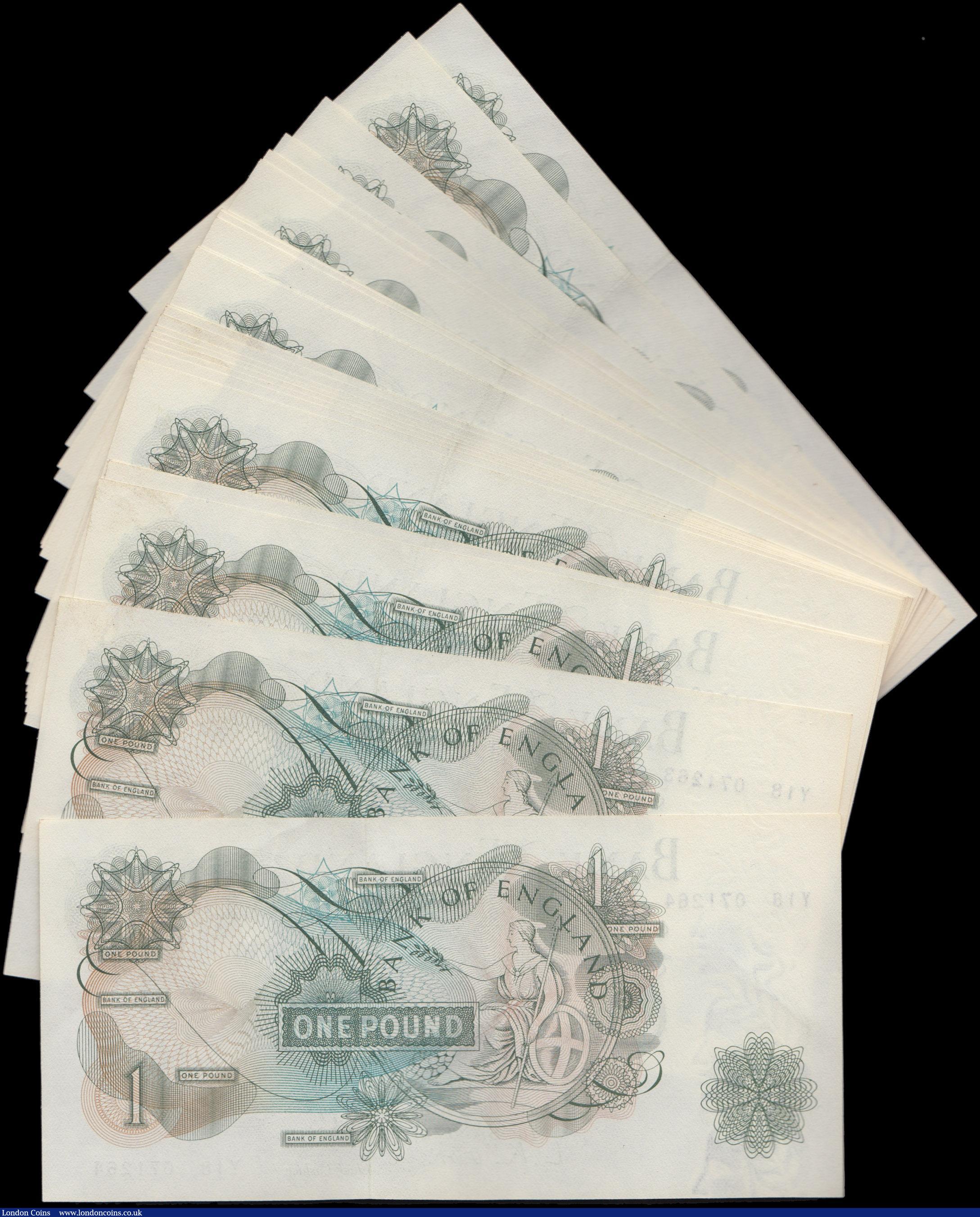 London Coins : A162 : Lot 142 : O'Brien 1 Pound (30) B281 issued 1960, a consecutively numbered run of 30 notes series Y18 0712...