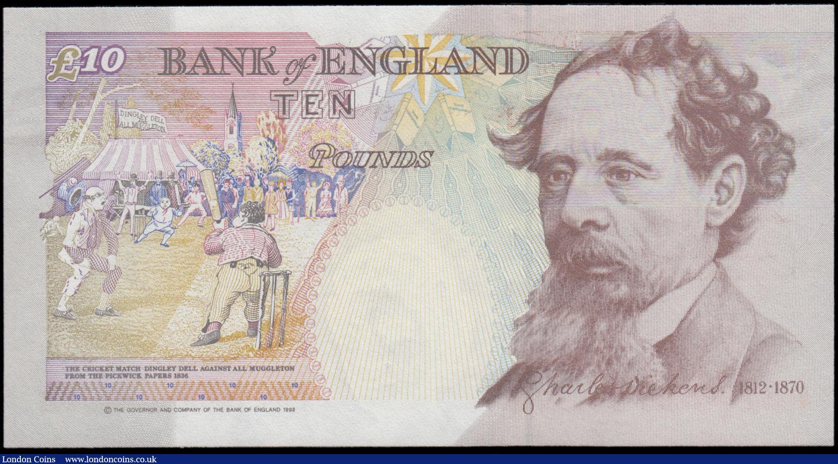 London Coins : A162 : Lot 151 : Kentfield Ten Pounds B367 issued 1992, scarce EXPERIMENTAL series Z90 360049, Z90 is the only prefix...