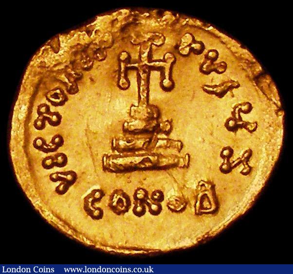 London Coins : A162 : Lot 1558 : Byzantine Constans II (AD 641-688) gold solidus. Weighs 4.44 grams. Facing bust with short beard, we...