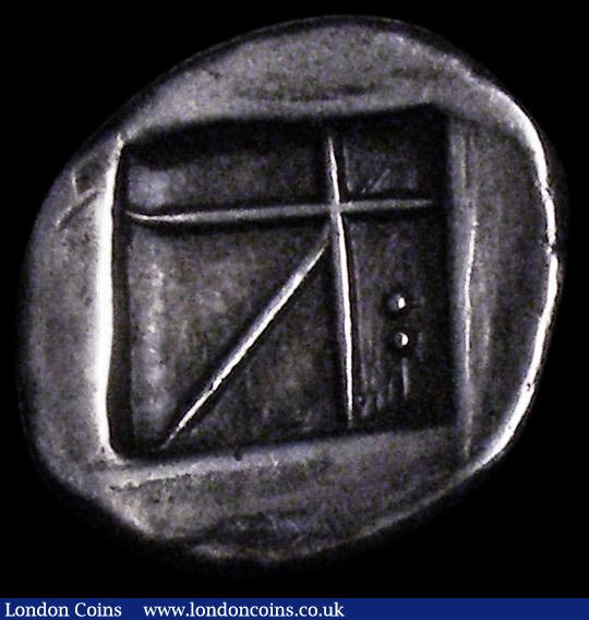 London Coins : A162 : Lot 1563 : Greece, Aigina (404-340 BC) silver drachm, weighs 5.78 grams. Obv. tortoise with segmented shell, re...