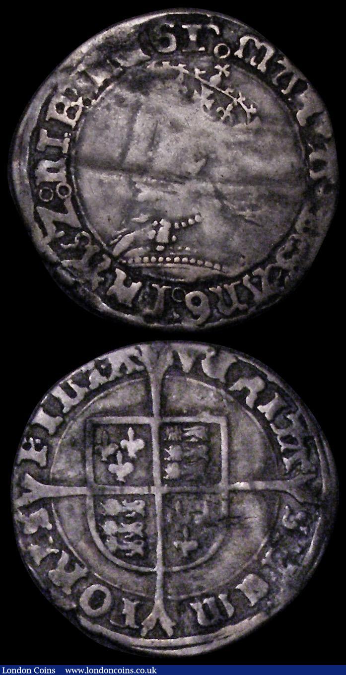 London Coins : A162 : Lot 1597 : Groats (2) Philip and Mary S.2508 mintmark Lis Fair/VG, Mary S.2492 mintmark Pomegranate/- VG/NF cre...