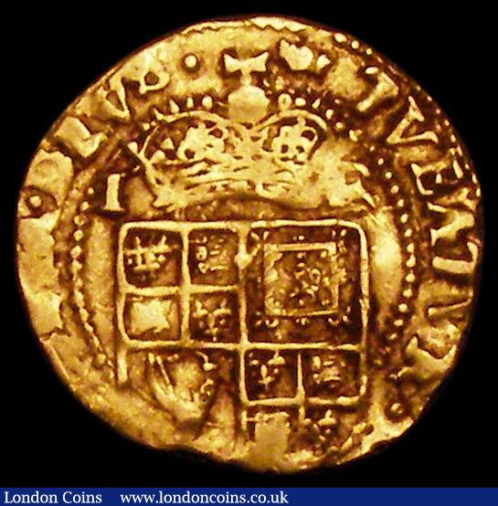 London Coins : A162 : Lot 1603 : Halfcrown Gold James I Second Coinage, First Bust S.2629 mintmark Crown VG/Fine, lightly creased 