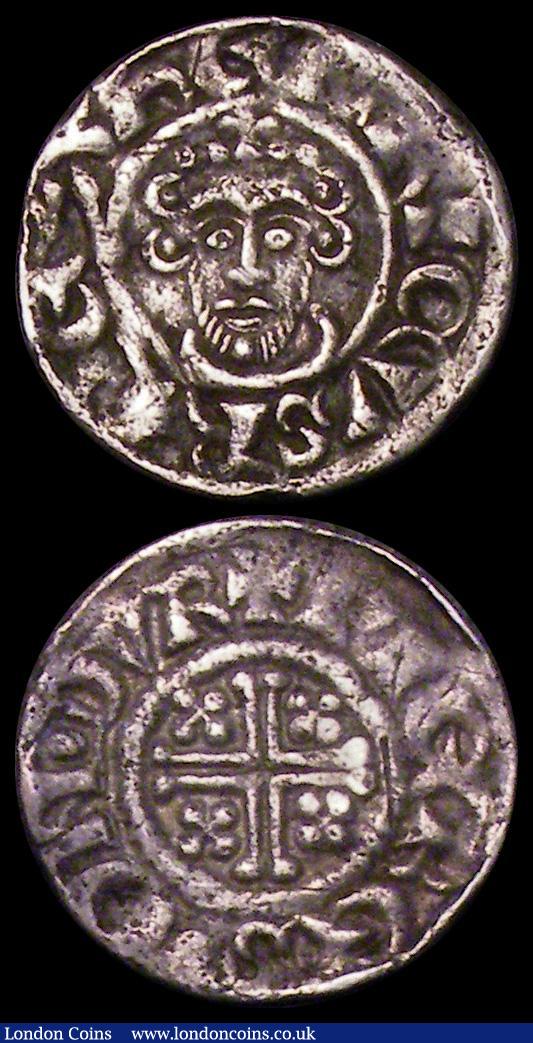 London Coins : A162 : Lot 1619 : Pennies John (3) London Mint, moneyer Walter X or REX composed of wedges, GVF and pleasing,  Durham ...