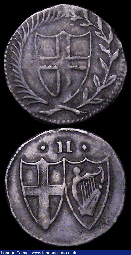 London Coins : A162 : Lot 1626 : Shilling 1655 or 1653 (upper part of last digit not visible) VG or better with old toning, Halfgroat...