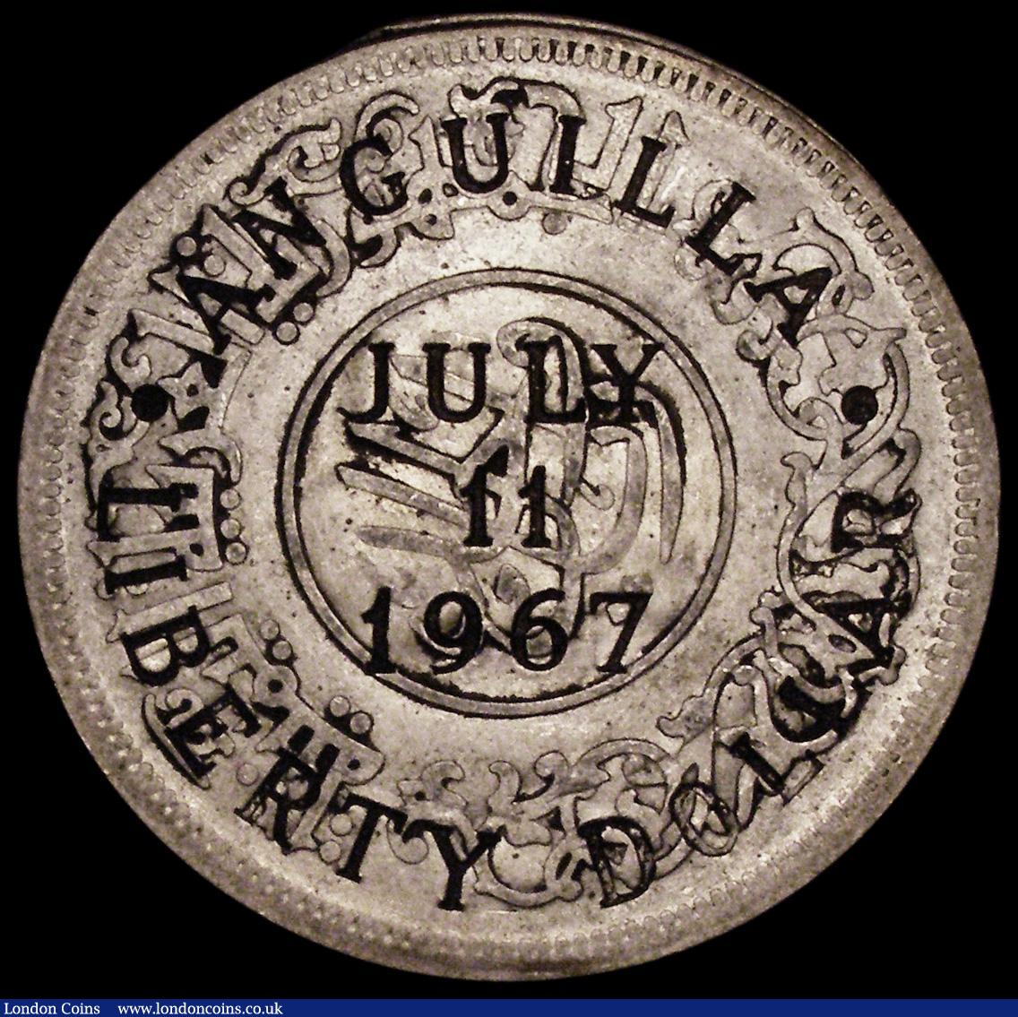 London Coins : A162 : Lot 1644 : Anguilla Liberty Dollar 1967  Provisional Government, countermarked Coinage X#4.2, Countermarked on ...