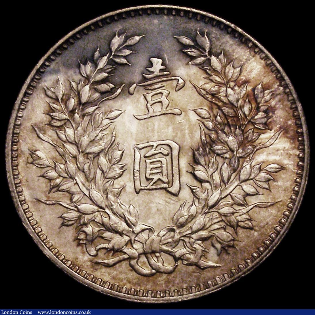 London Coins : A162 : Lot 1650 : China Dollar Yuan Shih-Kai Year 9 Seven characters above head Y#329.6 UNC or near so and lustrous wi...