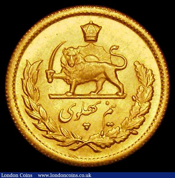 London Coins : A162 : Lot 1670 : Iran Gold Half Pahlavi SH1332 (1953) KM#1161 UNC