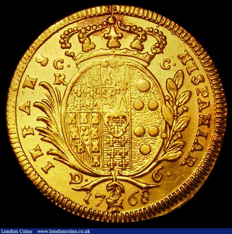London Coins : A162 : Lot 1673 : Italian States - Naples 6 Ducati Gold 1768 BP/C-RC KM#174NVF ex-Jewellery