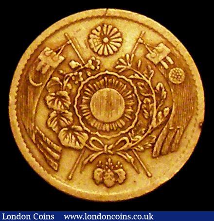 London Coins : A162 : Lot 1674 : Japan 1 Yen Gold, Year 4 (1871) Y#9 Fine with an edge nick 