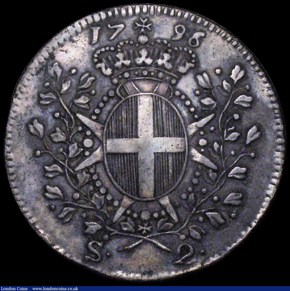 London Coins : A162 : Lot 1679 : Malta 2 Scudi 1796 KM#343 Good Fine with old toning