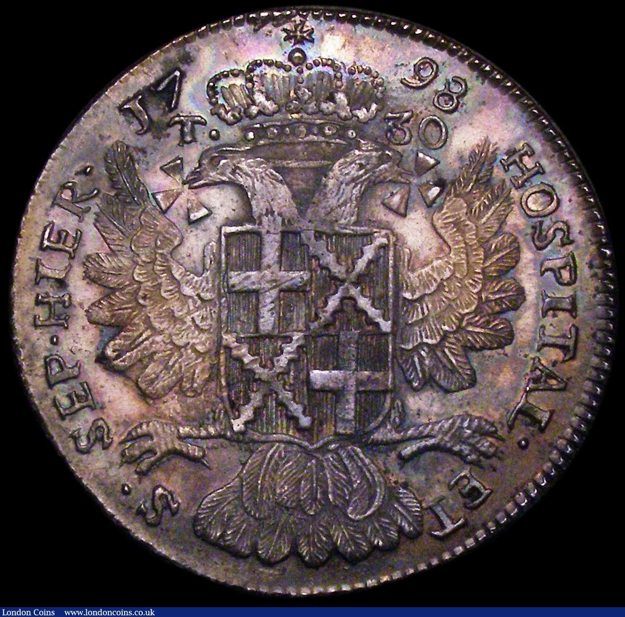 London Coins : A162 : Lot 1687 : Malta 30 Tari 1798 Hompesch, with dot below bust, Restelli & Sammut 009 KM#345 variant, Near EF/...