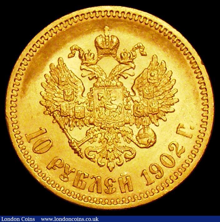 London Coins : A162 : Lot 1691 : Russia 10 Roubles Gold 1902AP Y#64 NEF/EF