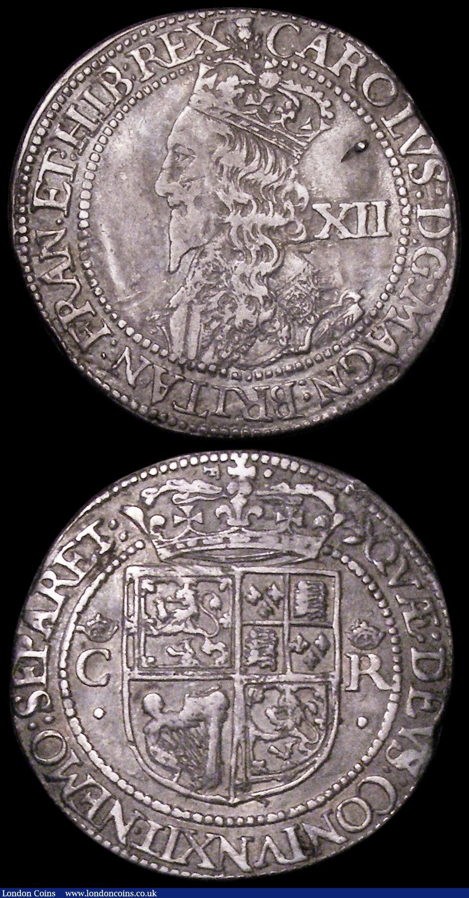 London Coins : A162 : Lot 1697 : Scotland Twelve Shillings (2) Charles I Third Coinage (1637-1642) Type IV Falconer's issue, Bus...