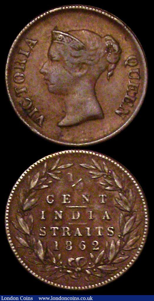 London Coins : A162 : Lot 1699 : Straits Settlements (3) Quarter Cent 1862 KM#4 Fine/VF Rare, 10 Cents (2) 1889 KM#11 GVF with some c...