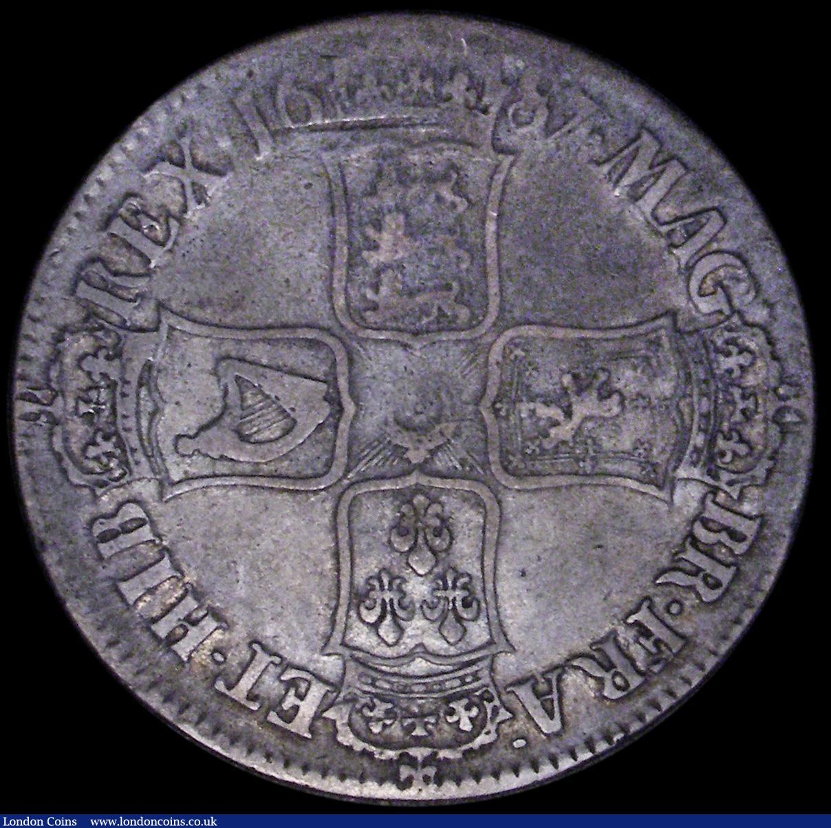 London Coins : A162 : Lot 1711 : Crown 1687 TERTIO ESC 78, Bull 743 Fine/About Fine