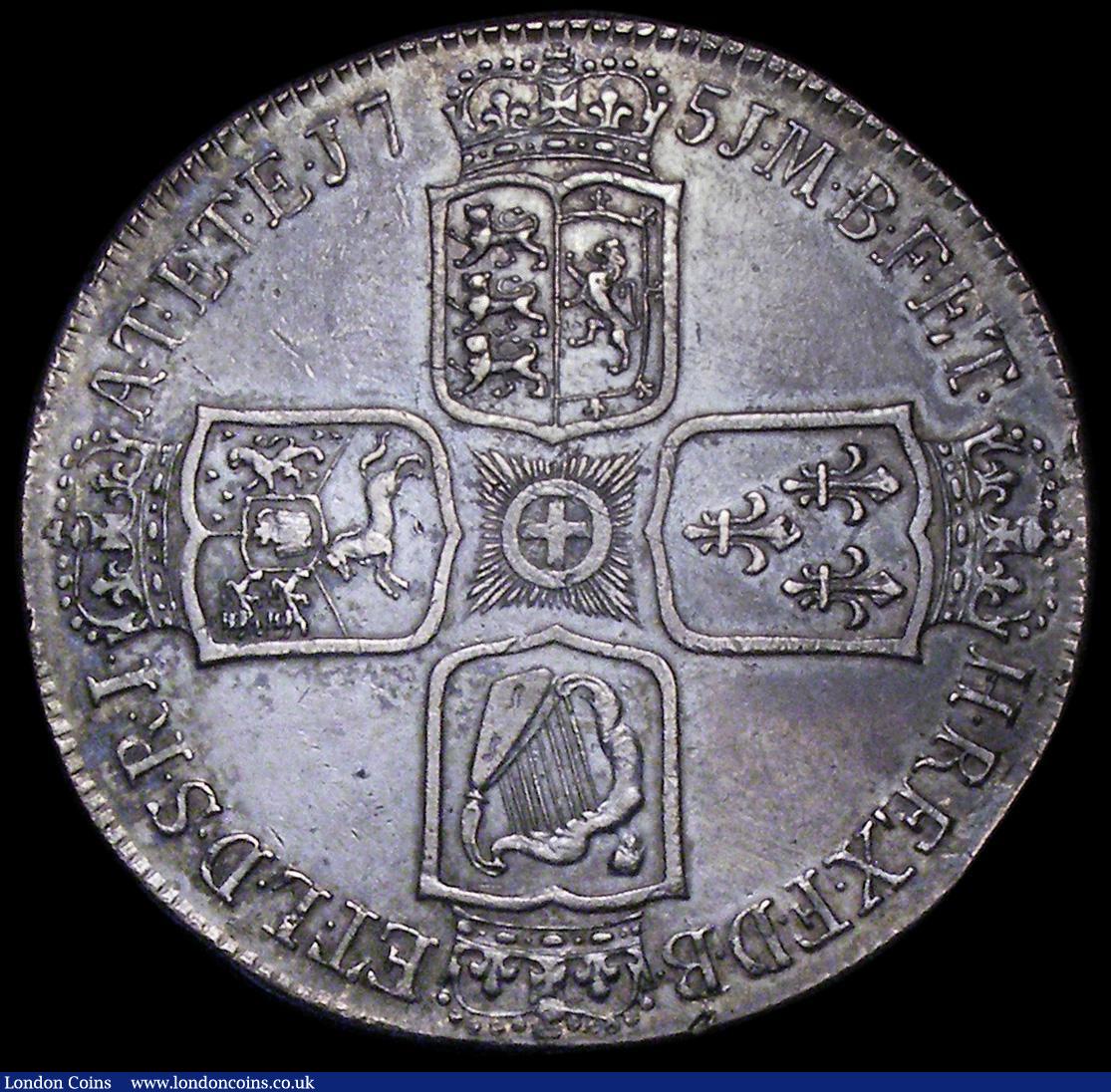 London Coins : A162 : Lot 1724 : Crown 1751 ESC 128, Bull 1671 VF with some contact marks, scarce