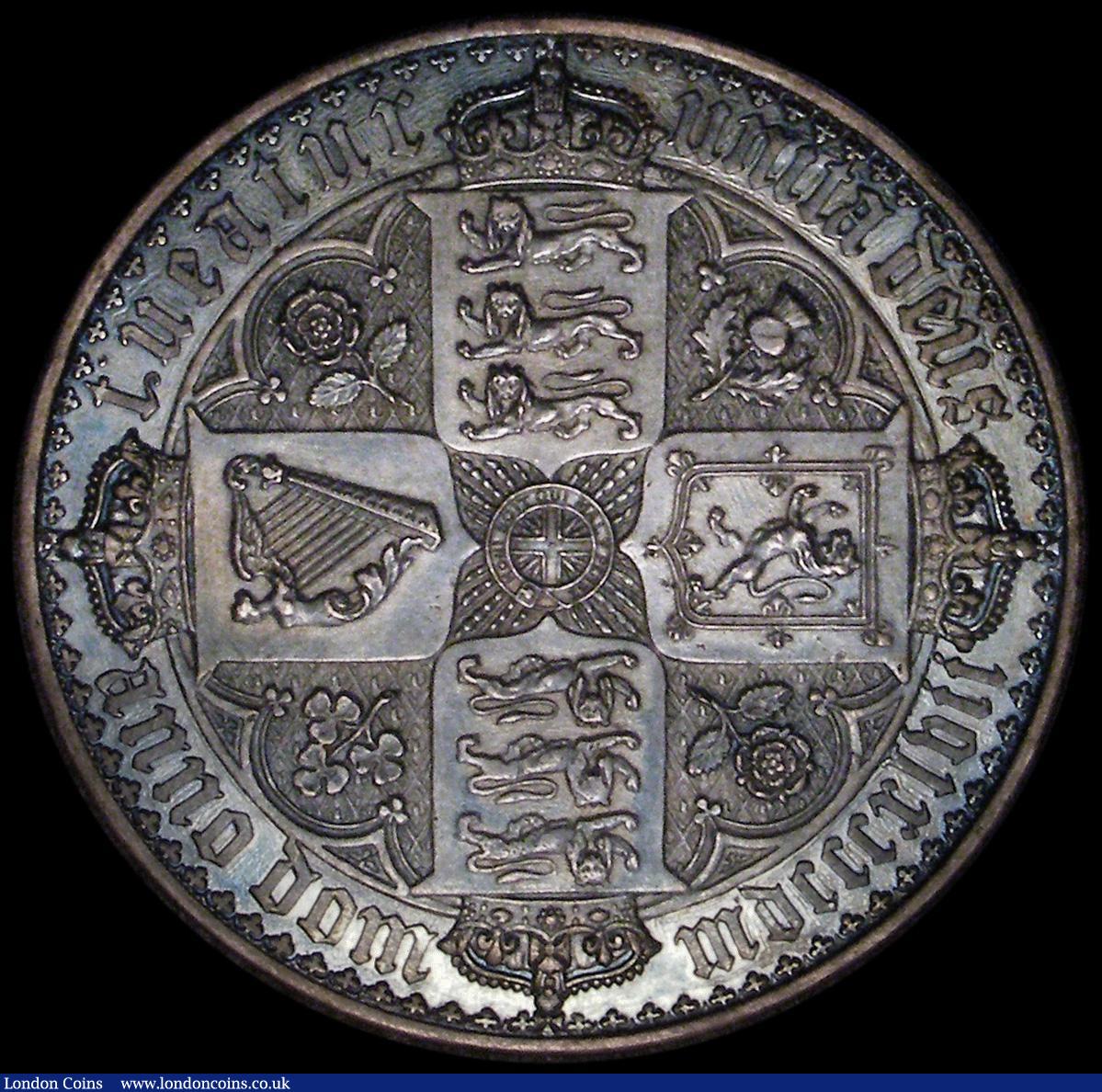 London Coins : A162 : Lot 1734 : Crown 1847 Gothic UNDECIMO ESC 288, Bull 2571 VF or better, toned, tooled in the fields and on the e...