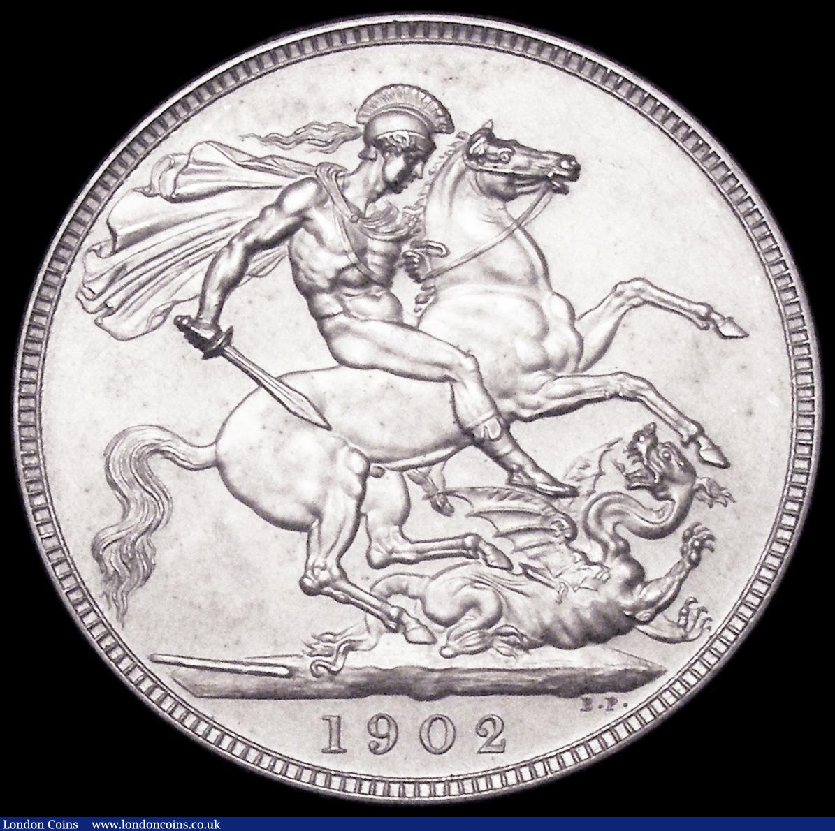 London Coins : A162 : Lot 1736 : Crown 1902 Matt Proof ESC 362, Bull 3562 UNC with a few small spots