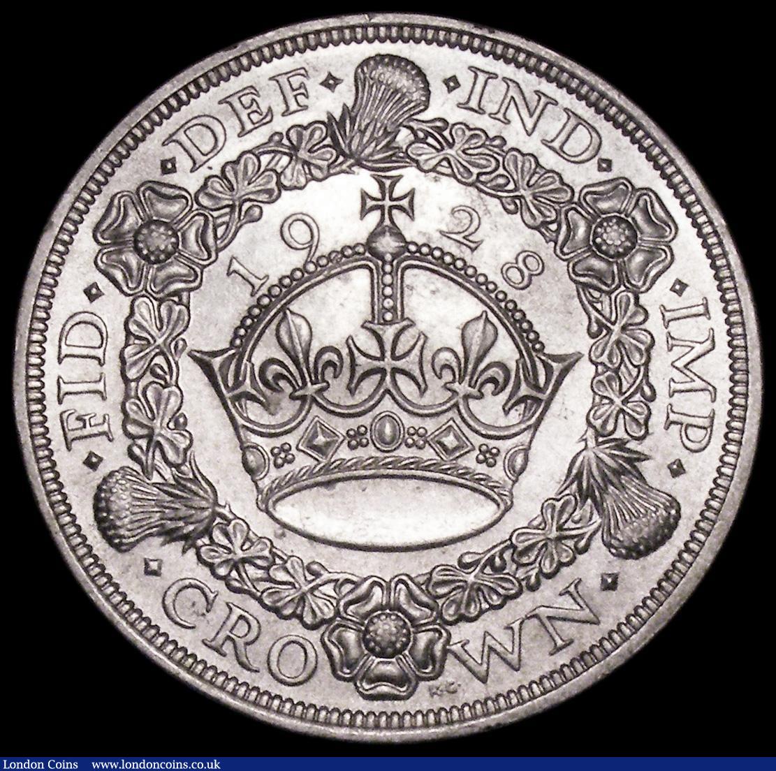 London Coins : A162 : Lot 1738 : Crown 1928 ESC 368, Bull 3633 VF/NEF with a small spot on the obverse rim
