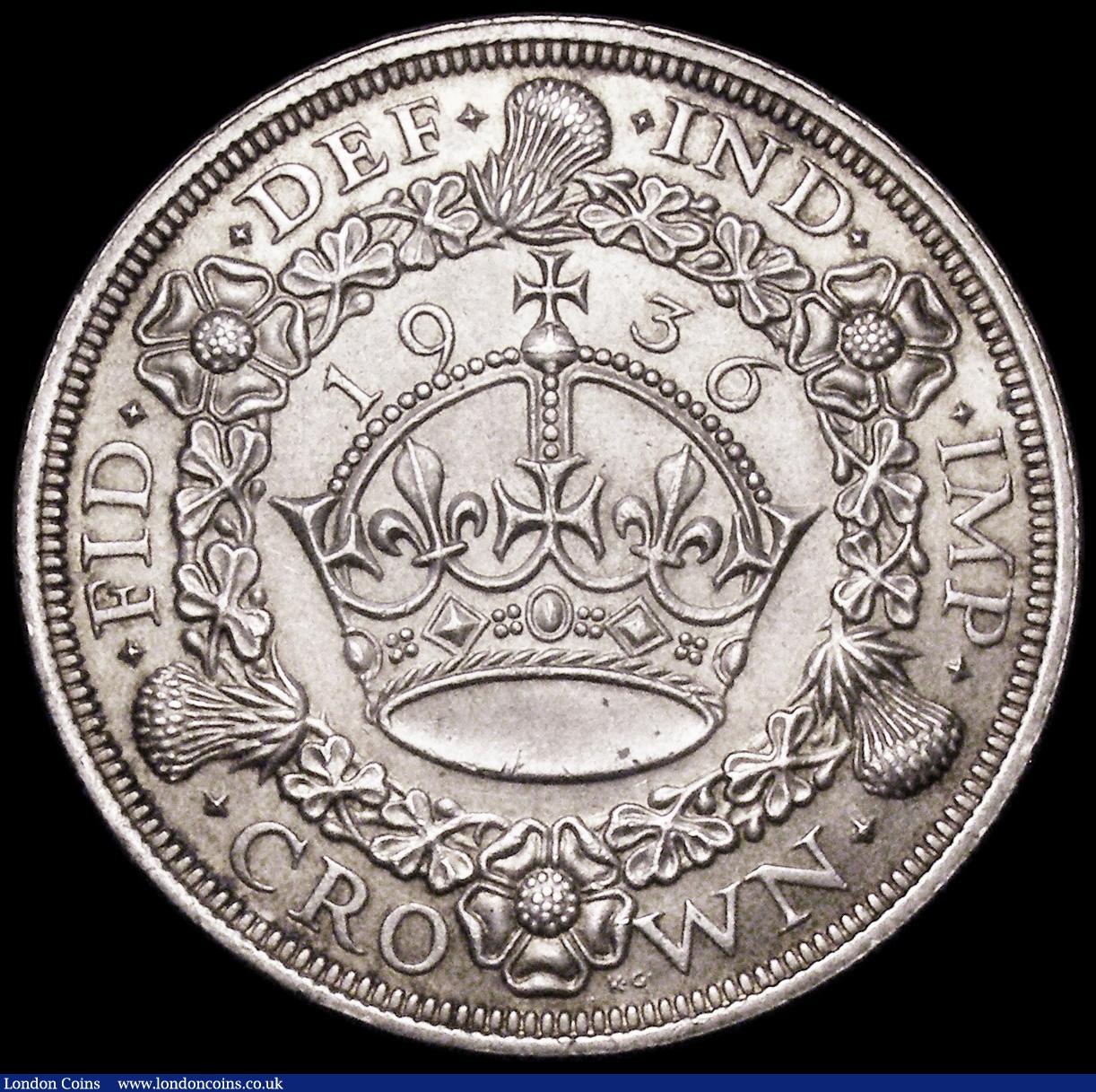 London Coins : A162 : Lot 1740 : Crown 1936 ESC 381, Bull 3649 EF the obverse with some contact marks