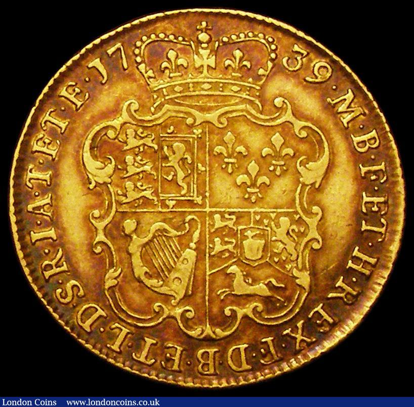 London Coins : A162 : Lot 1769 : Guinea 1739 Intermediate Head S.3676 Fine or better possibly once lightly cleaned, now with  pleasin...