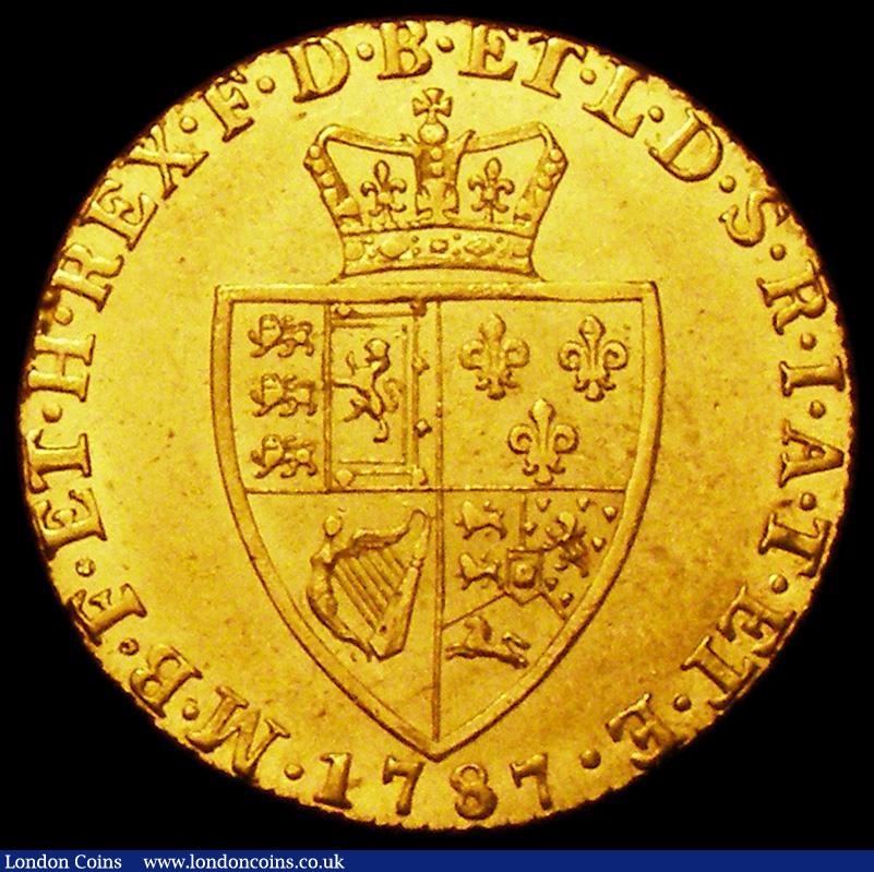 London Coins : A162 : Lot 1784 : Guinea 1787 S.3729 GVF with a small tone spot on the King's hair