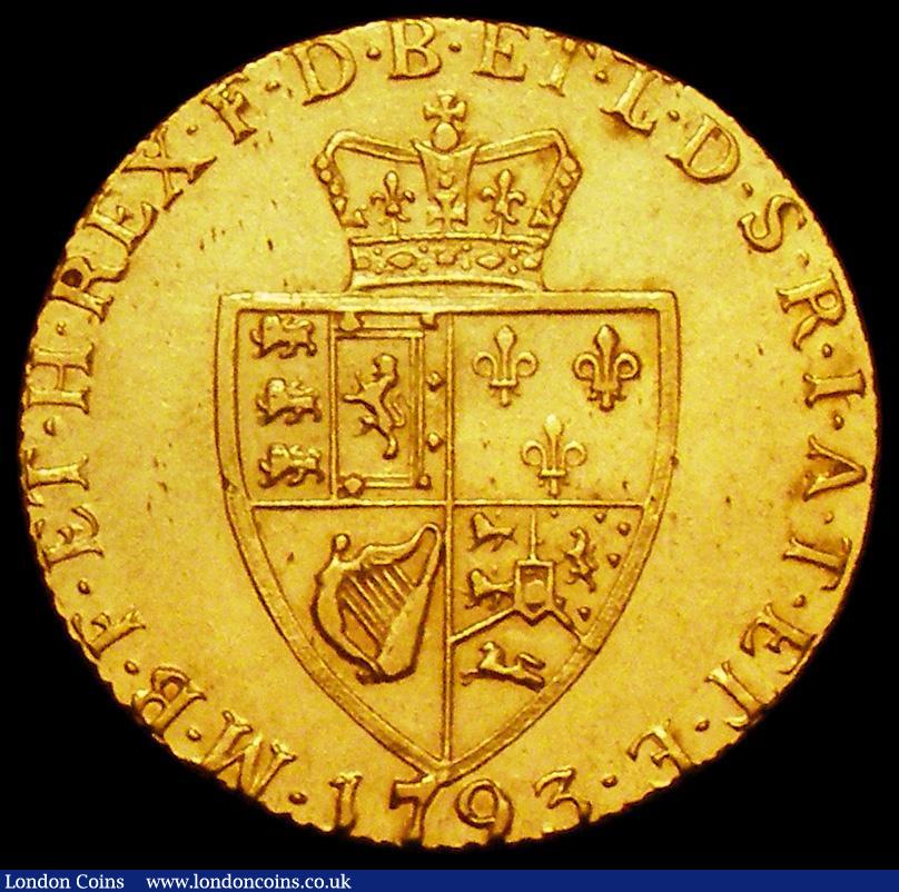 London Coins : A162 : Lot 1790 : Guinea 1793 S.3729 Bright NVF/VF with some contact marks and light haymarks