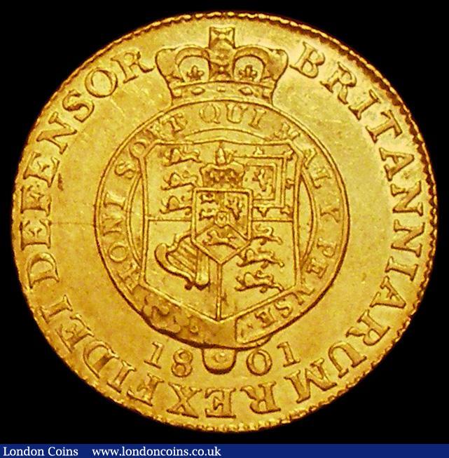 London Coins : A162 : Lot 1815 : Half Guinea 1801 S.3736 About VF/VF with scratches in the reverse field