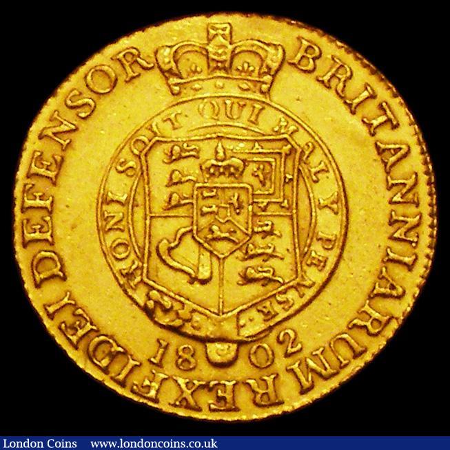 London Coins : A162 : Lot 1816 : Half Guinea 1802 S.3736 Good Fine with an old scratch on the obverse