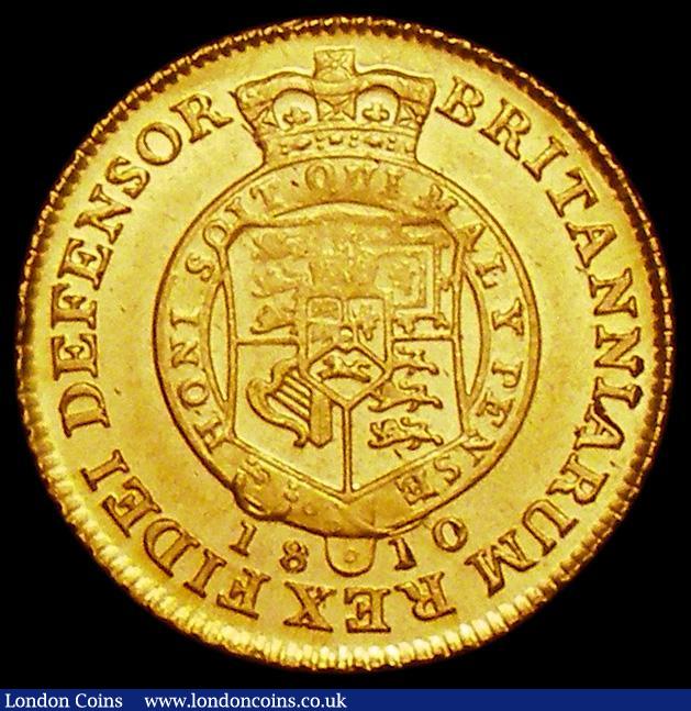 London Coins : A162 : Lot 1820 : Half Guinea 1810 S.3737 About VF/VF with some scratches and hairlines on the obverse