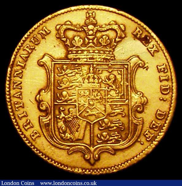 London Coins : A162 : Lot 1825 : Half Sovereign 1826 Marsh 407 VF cleaned with many hairlines and an old heavy scratch on the reverse...
